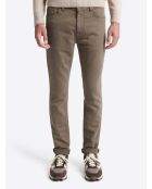 Jean couleur en coton mélangé taupe