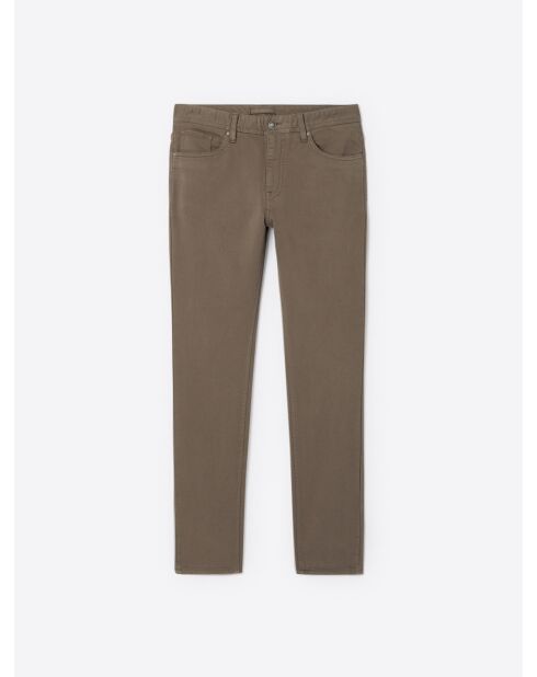 Jean couleur en coton mélangé taupe