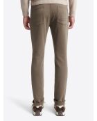 Jean couleur en coton mélangé taupe