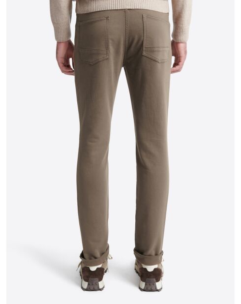 Jean couleur en coton mélangé taupe