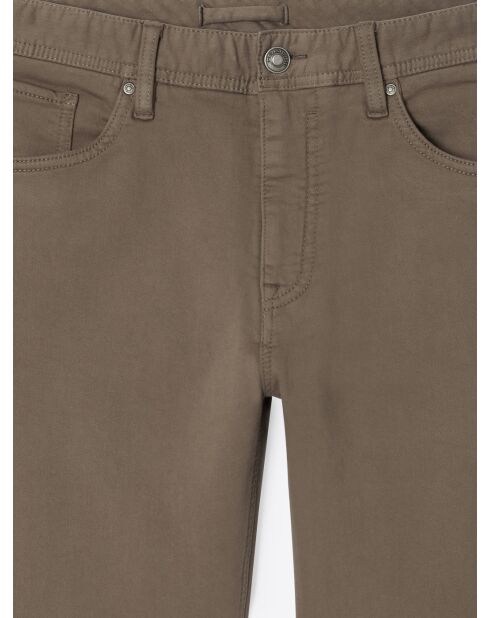 Jean couleur en coton mélangé taupe