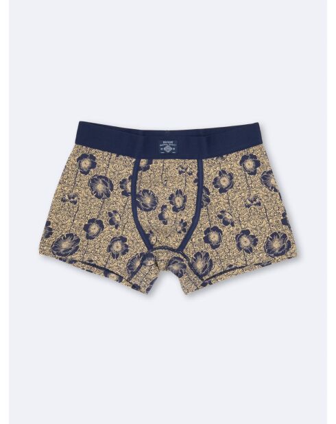 Boxer fleuri en coton tournesol