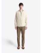 Chemise en velours 100% coton beige gris