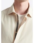 Chemise en velours 100% coton beige gris