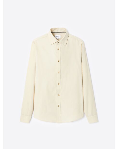 Chemise en velours 100% coton beige gris