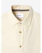 Chemise en velours 100% coton beige gris
