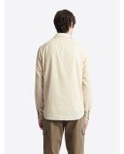 Chemise en velours 100% coton beige gris