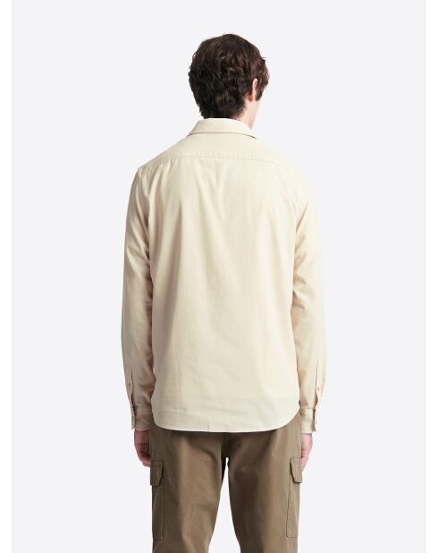 Chemise en velours 100% coton beige gris