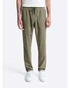 Slack en velours avec taille élastiquée vert bronze