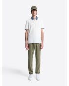 Slack en velours avec taille élastiquée vert bronze