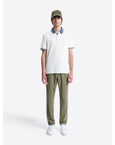 Slack en velours avec taille élastiquée vert bronze