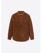 Surchemise fantaisie regular 100% coton noisette