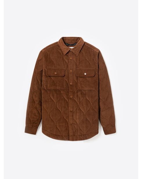 Surchemise fantaisie regular 100% coton noisette