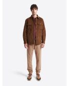 Surchemise fantaisie regular 100% coton noisette