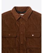 Surchemise fantaisie regular 100% coton noisette