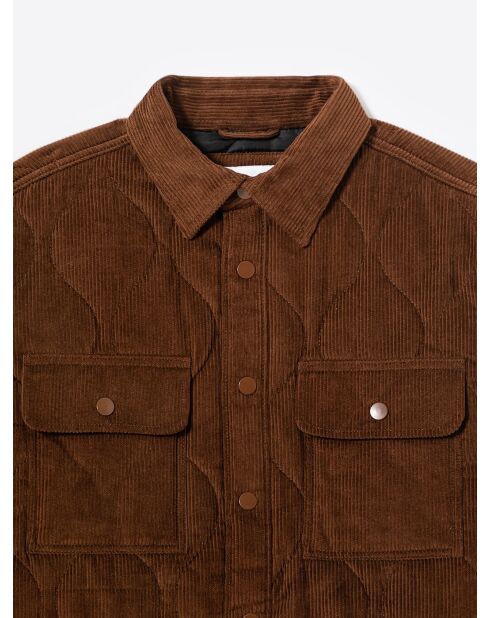 Surchemise fantaisie regular 100% coton noisette