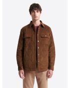 Surchemise fantaisie regular 100% coton noisette