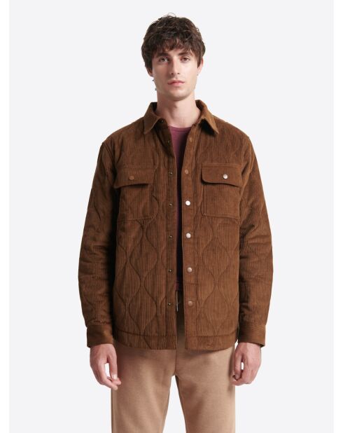 Surchemise fantaisie regular 100% coton noisette