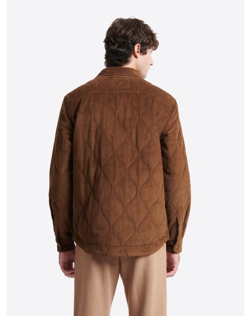 Surchemise fantaisie regular 100% coton noisette