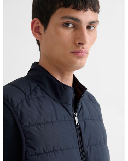 Doudoune sans manches matelassée bleue