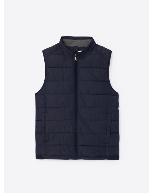 Doudoune sans manches matelassée bleue
