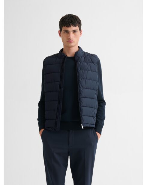 Doudoune sans manches matelassée bleue