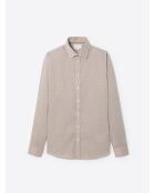 Chemise stretch fantaisie 100% coton marron glacé