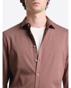 Chemise stretch en coton orange brulé