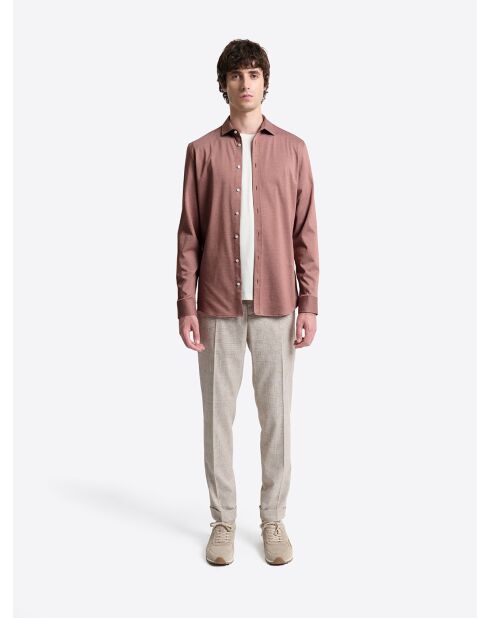 Chemise stretch en coton orange brulé