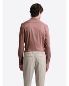 Chemise stretch en coton orange brulé