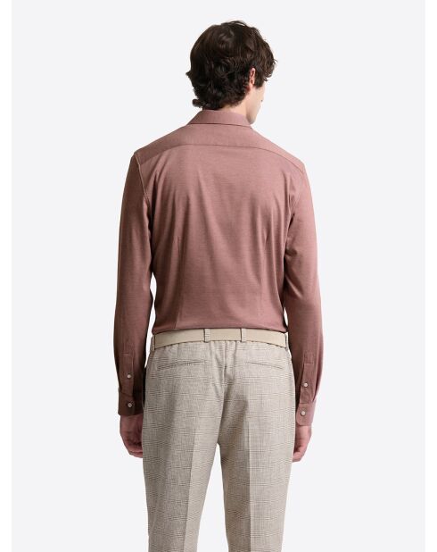 Chemise stretch en coton orange brulé