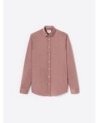 Chemise stretch en coton orange brulé