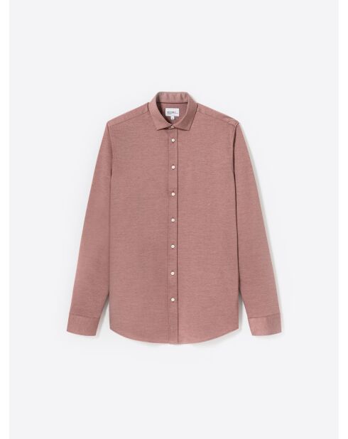 Chemise stretch en coton orange brulé