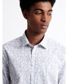 Chemise stretch végétale en coton blanche