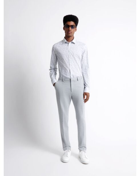 Chemise stretch végétale en coton blanche