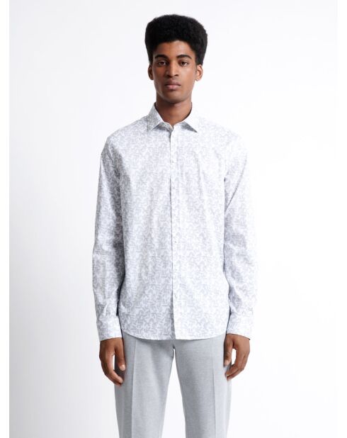 Chemise stretch végétale en coton blanche