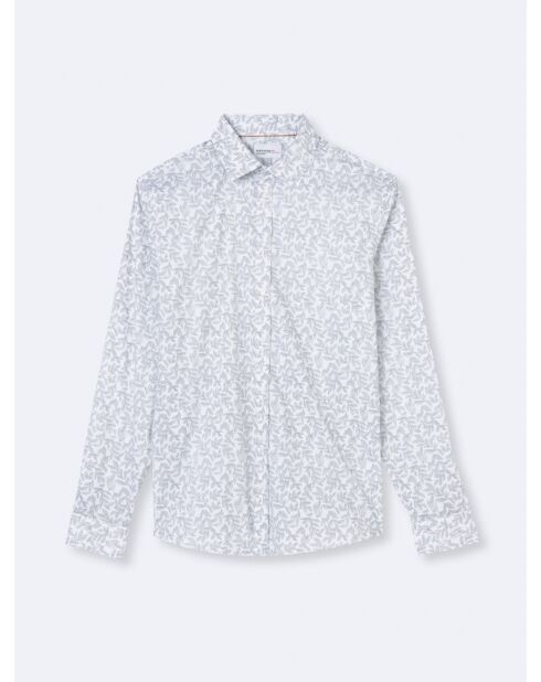 Chemise stretch végétale en coton blanche