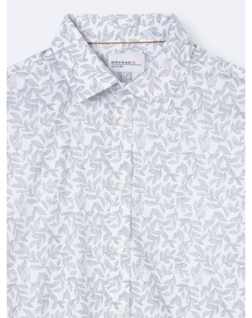 Chemise stretch végétale en coton blanche