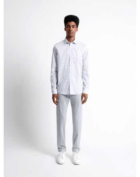 Chemise stretch végétale en coton blanche