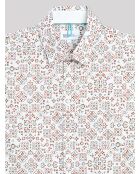 Chemise extra-slim stretch géométrique blanche