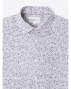 Chemise infroissable végétale bleu marine