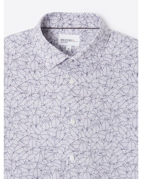 Chemise infroissable végétale bleu marine