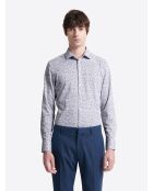 Chemise infroissable végétale bleu marine