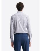 Chemise infroissable végétale bleu marine