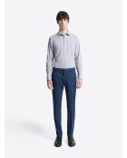 Chemise infroissable végétale bleu marine