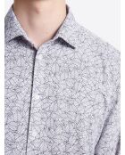 Chemise infroissable végétale bleu marine