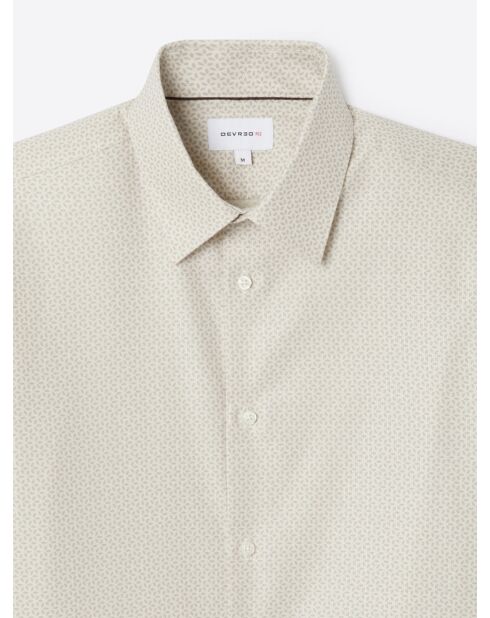 Chemise fantaisie 100% coton écru 2