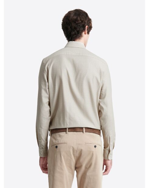 Chemise fantaisie 100% coton écru 2