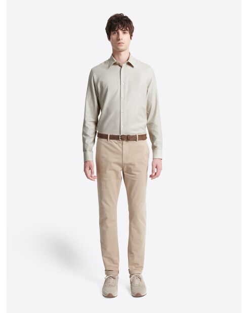 Chemise fantaisie 100% coton écru 2