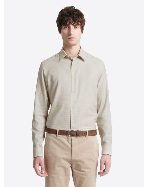 Chemise fantaisie 100% coton écru 2